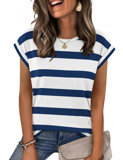 Zeagoo Womens Tops Summer Casual Cap Sleeve Tshirts Shirts Business Dressy Spring Fashion Outfits Trendy Clothes