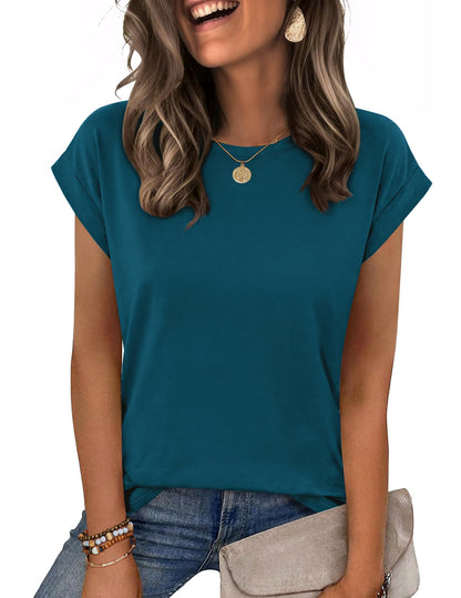 Zeagoo Womens Tops Summer Casual Cap Sleeve Tshirts Shirts Business Dressy Spring Fashion Outfits Trendy Clothes