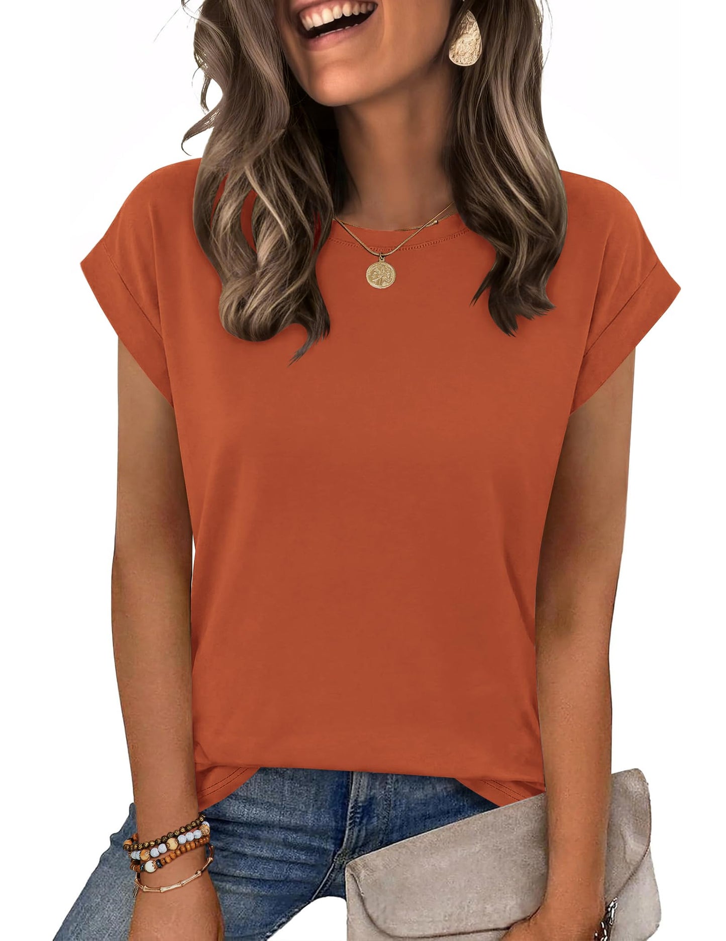 Zeagoo Womens Tops Summer Casual Cap Sleeve Tshirts Shirts Business Dressy Spring Fashion Outfits Trendy Clothes