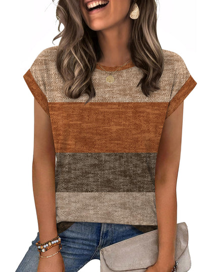 Zeagoo Womens Tops Summer Casual Cap Sleeve Tshirts Shirts Business Dressy Spring Fashion Outfits Trendy Clothes
