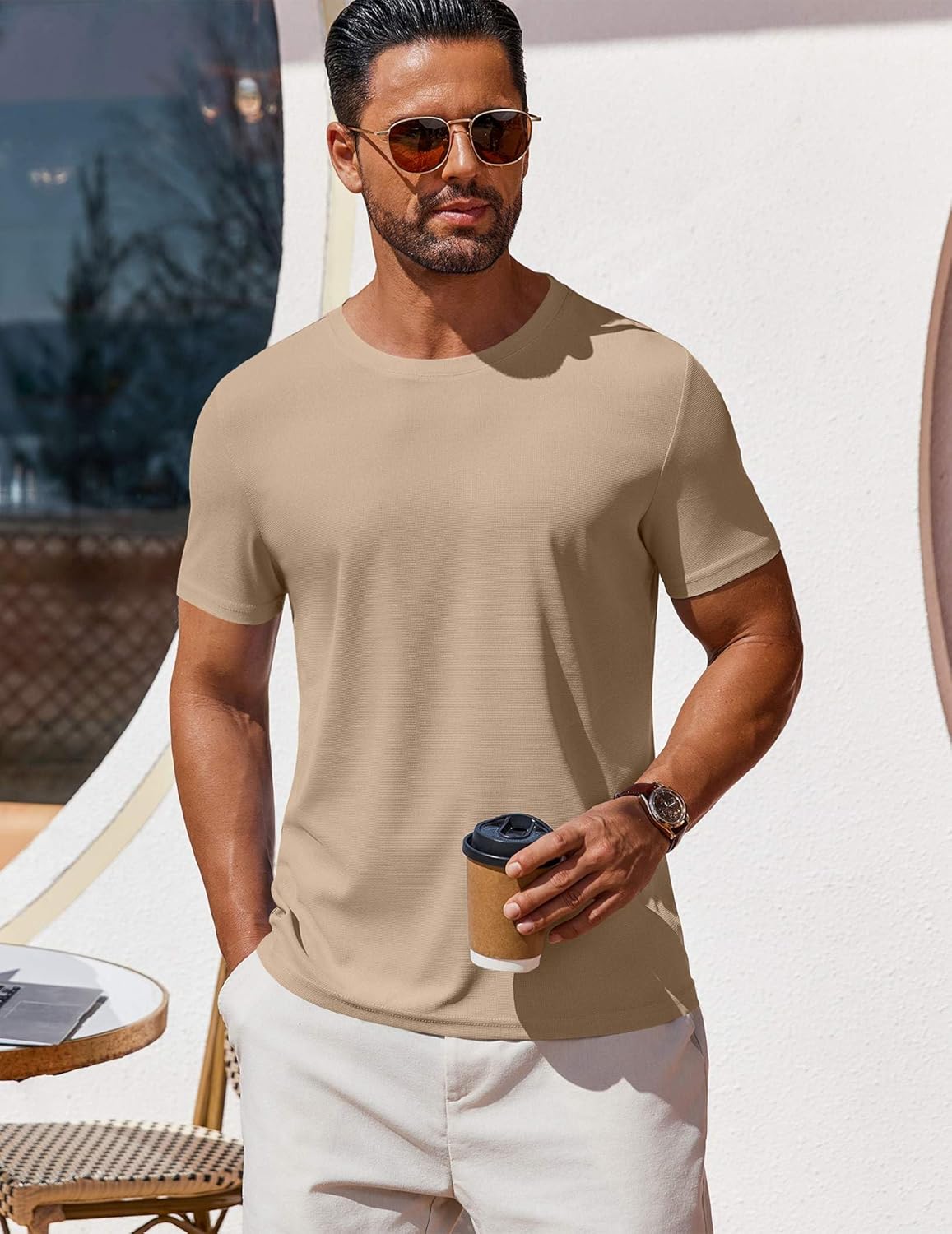 COOFANDY Men's T Shirt Short Sleeve Crew Neck T-Shirt Casual Summer Classic Basic Tee Shirts