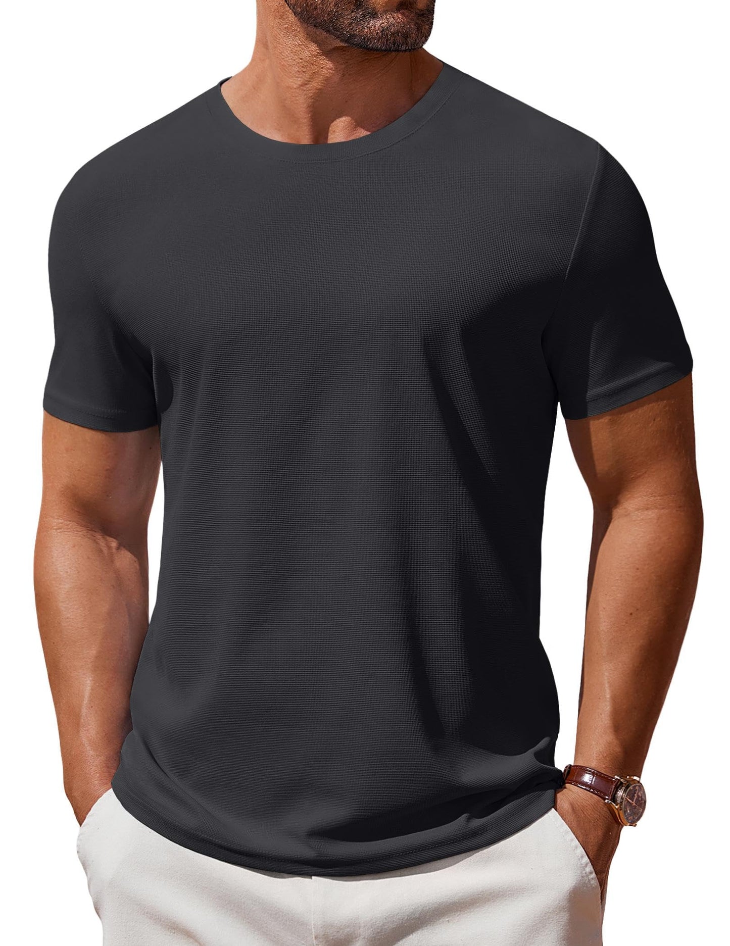 COOFANDY Men's T Shirt Short Sleeve Crew Neck T-Shirt Casual Summer Classic Basic Tee Shirts