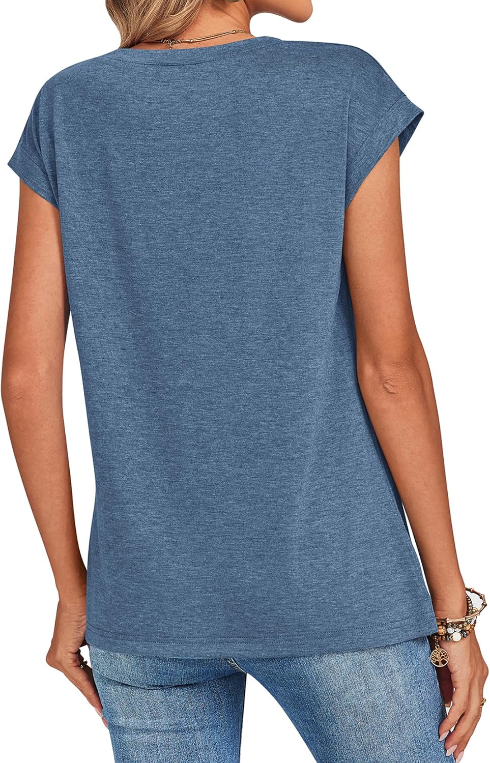 Zeagoo Womens Tops Summer Casual Cap Sleeve Tshirts Shirts Business Dressy Spring Fashion Outfits Trendy Clothes