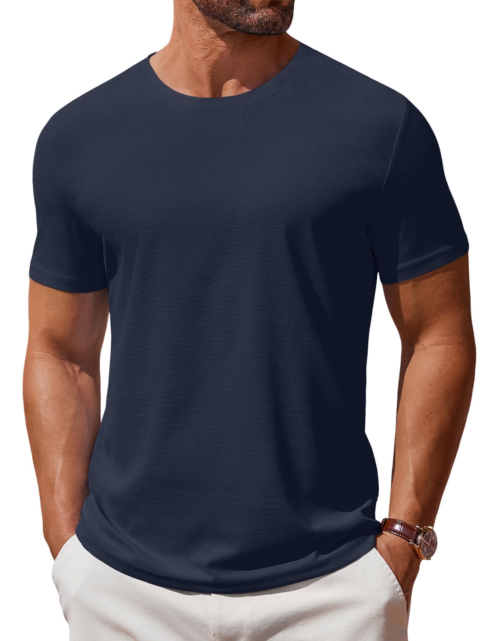 COOFANDY Men's T Shirt Short Sleeve Crew Neck T-Shirt Casual Summer Classic Basic Tee Shirts