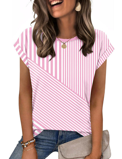 Zeagoo Womens Tops Summer Casual Cap Sleeve Tshirts Shirts Business Dressy Spring Fashion Outfits Trendy Clothes