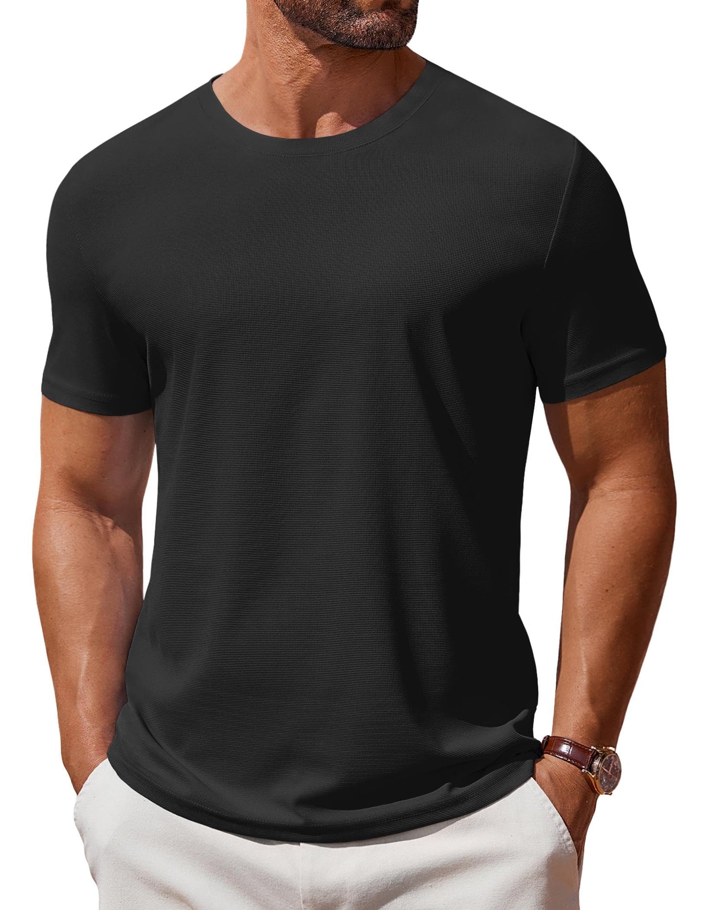 COOFANDY Men's T Shirt Short Sleeve Crew Neck T-Shirt Casual Summer Classic Basic Tee Shirts