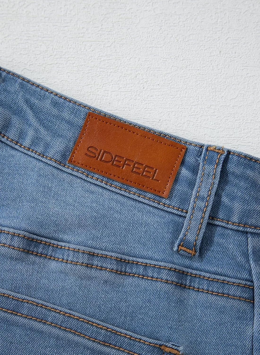 Sidefeel Women's Wide Leg Jeans High Waisted Stretchy Raw Hem Zimbaplatinum Denim Pants